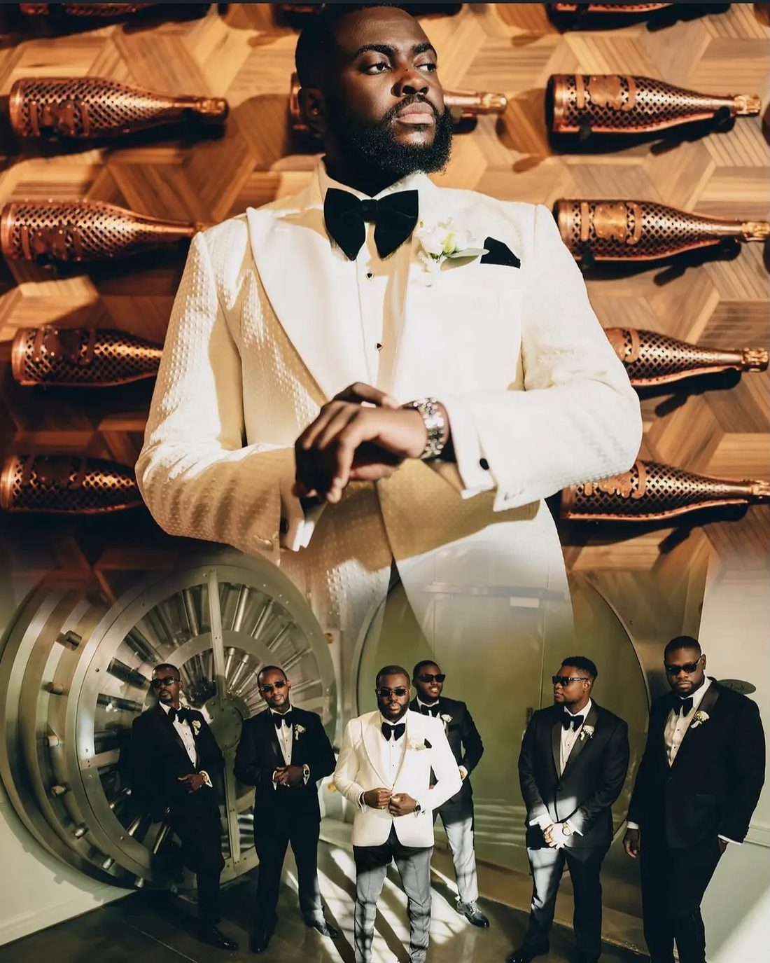 A groom with his groomsmen before the ceremony